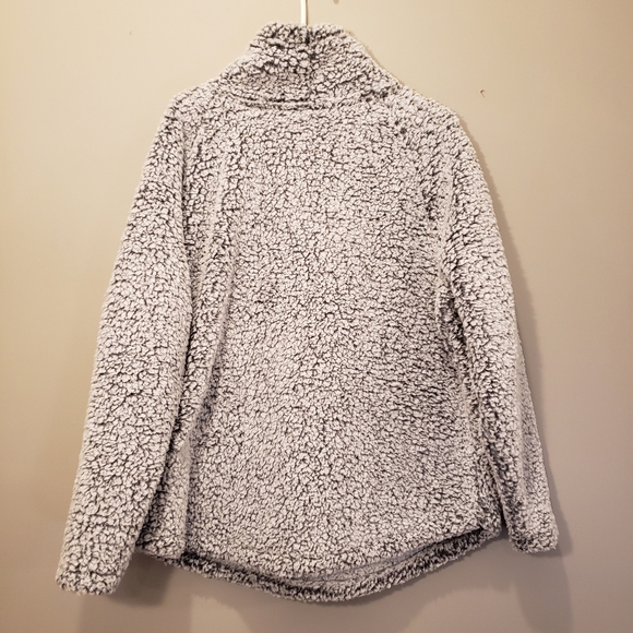 NWT Eddie Bauer Womens Turtleneck Fireside Funnel Plush Pullover Shirt Gray XL - Picture 2 of 8